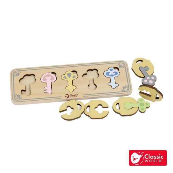 蒙特梭利教具｜蒙式學習鑰匙配對 Castle Keys【德國Classic World客來喜經典木玩】 classic world,德國木玩具,德國,客來喜,德國客來喜,德國classicworld,classicworld,classicworld台灣代理,classicworld獨家代理,德國設計玩具,玩具,木玩,經典木玩,木製玩具,木質玩具,兒童玩具,寶寶玩具,益智,益智玩具,安全玩具,無甲醛,零甲醛,無毒,環保漆,手眼協調,視覺發展玩具,智能發展玩具,視覺專注,想像力,創造力,語言表達