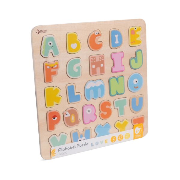 木製字母拼拼樂 Alphabet Puzzle｜兒童認知 早教啟蒙玩具．適合2歲以上【德國Classic World客來喜經典木玩 classic world,德國木玩具,德國,客來喜,德國客來喜,德國classicworld,classicworld,classicworld台灣代理,classicworld獨家代理,德國設計玩具,玩具,木玩,經典木玩,木製玩具,木質玩具,兒童玩具,寶寶玩具,益智,益智玩具,安全玩具,無甲醛,零甲醛,無毒,環保漆,手眼協調,視覺發展玩具,智能發展玩具,視覺專注,想像力,邏輯力,空間認知,抓握