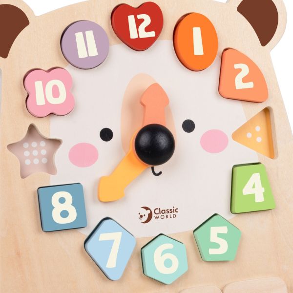熊熊時光學習板 Tic-Tac Bear｜兒童學習時間時鐘．適合2歲以上【德國Classic World客來喜經典木玩】 classic world,德國木玩具,客來喜,德國客來喜,德國classicworld,classicworld,classicworld台灣代理,classicworld獨家代理,德國設計玩具,玩具,木玩,經典木玩,木製玩具,木質玩具,兒童玩具,寶寶玩具,益智,益智玩具,安全玩具,無甲醛,零甲醛,無毒,環保漆,手眼協調,視覺發展玩具,智能發展玩具,視覺專注,想像力,邏輯力,空間認知,抓握力,拼