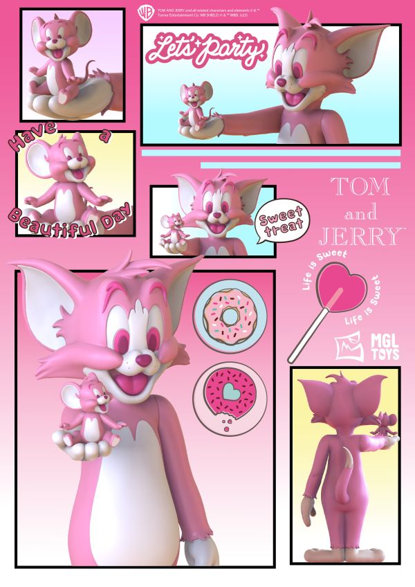 『預購』2024年第一季 MGL TOYS 華納WB 正版授權 100週年 湯姆貓與傑利鼠 Tom and Jerry 粉色特別款 