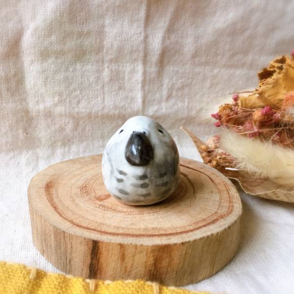 手作瓷偶 灰鸚鵡 精油項鍊,香氛,陶藝,手作,王榕,手作耳環,客製化,寵物客製