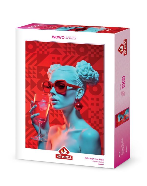 *預購253*土耳其品牌 Art Puzzle / 深紅雞尾酒 - WOWO系列 / 1000片 黑咖啡拼圖,拼圖,預購,深紅雞尾酒,深紅色,雞尾酒,時尚,未來感,幾何美學,色彩強烈,特色,藝術家,藝術,主題,1000片,ArtPuzzle,土耳其品牌