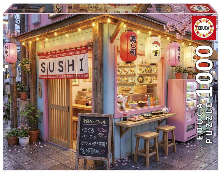 *預購250*西班牙品牌 Educa / 可愛壽司店 / 1000片 黑咖啡拼圖,拼圖,預購,可愛壽司店,壽司店,壽司,餐廳,日式氛圍,生活感,美食細節,文化,溫度,旅行,可愛,特色,藝術家,藝術,主題,1000片,Educa,西班牙品牌