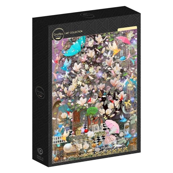 *預購272*法國品牌 Grafika / 柔和春風 / 1000片 黑咖啡拼圖,拼圖,預購,柔和春風,柔和,春風,花樹,夢幻,飛鳥,細節豐富,漸層,建築,浪漫,童話感,美麗,特色,藝術家,藝術,主題,1000片,Grafika,法國品牌