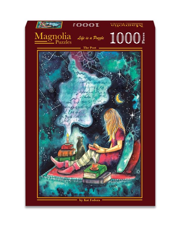*預購261*土耳其品牌 Magnolia / 詩人 / 1000片 黑咖啡拼圖,拼圖,預購,詩人,夜空,靜謐角落,黑貓,書籍,星星,宇宙,流動,地毯,創作,特色,藝術家,藝術,主題,1000片,Magnolia,土耳其品牌