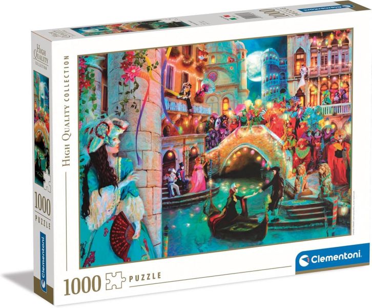 #現貨# 義大利品牌 Clementoni / Carnival Moon - 月亮嘉年華 / 1000片 黑咖啡拼圖,拼圖,現貨,月亮嘉年華,月亮,嘉年華,義大利,威尼斯,面具,節慶氛圍,神秘感,光影,美麗,特色,藝術家,藝術,主題,1000片,Clementoni,義大利品牌
