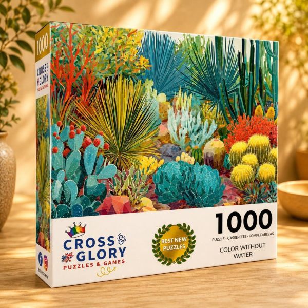 *預購271*美國品牌 Cross & Glory / 沙漠植物  / 1000片 黑咖啡拼圖,拼圖,預購,沙漠植物,植物,仙人掌,多肉植物,多彩,美麗,特色,藝術家,藝術,主題,1000片,Cross&Glory,美國品牌