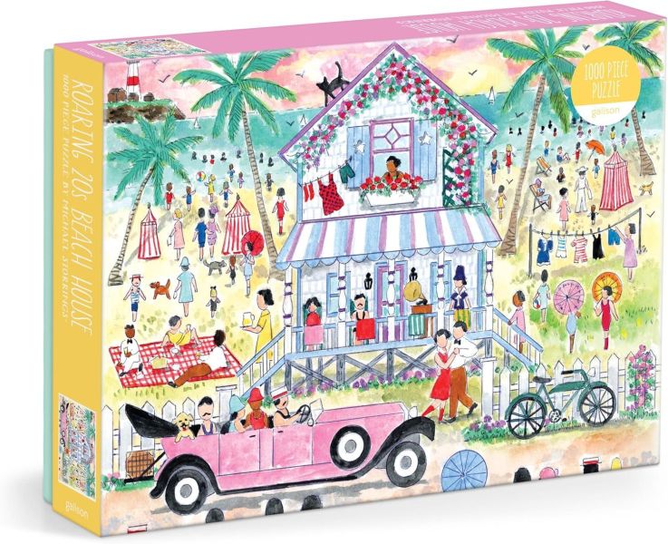 *預購251*美國品牌 Galison /  二十年代海灘別墅 / 1000片 黑咖啡拼圖,拼圖,預購,二十年代海灘別墅,二十年代, 海灘,別墅,海濱風光,粉彩色調,旅行,棕櫚樹,經典汽車,懷舊氣息,悠閒,細節,色彩,美麗,特色,藝術家,藝術,主題,1000片,Galison,美國品牌
