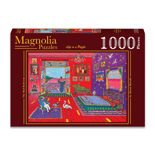 *預購261*土耳其品牌 Magnolia / 紅色臥室 / 1000片 黑咖啡拼圖,拼圖,預購,紅色臥室,紅色,臥室,露臺,浪漫,多彩,自在,特色,藝術家,藝術,主題,1000片,Magnolia,土耳其品牌