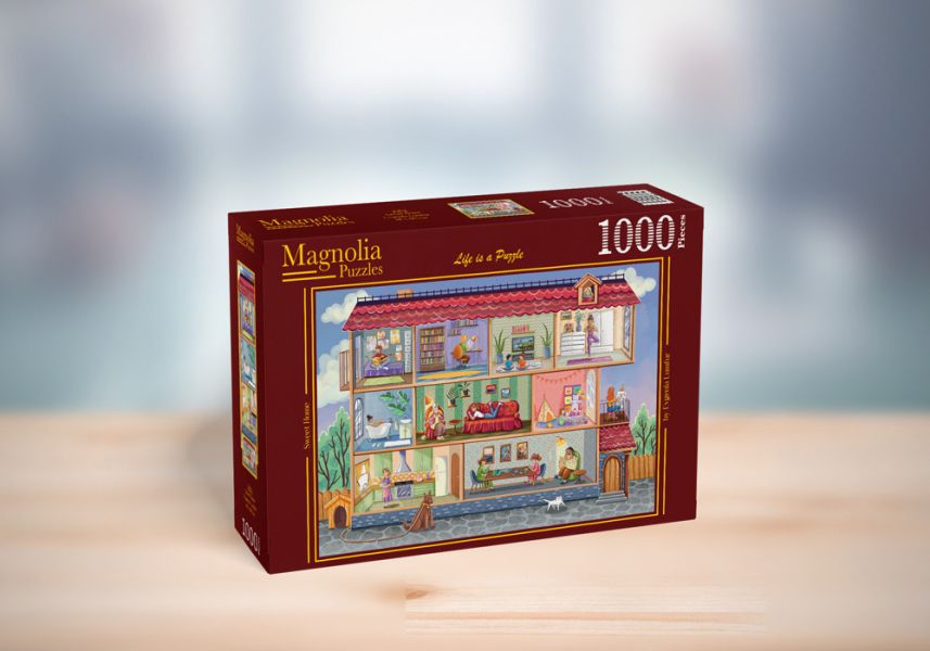 *預購208*土耳其品牌 Magnolia / 甜蜜的家 / 1000片 黑咖啡拼圖,拼圖,預購,甜蜜的家,甜蜜,家,家人,溫馨,可愛,房子,有趣,特色,藝術家,藝術,主題,1000片,Magnolia,土耳其品牌