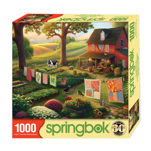 *預購213*美國品牌 Springbok / 鄉村農場生活 / 1000片 黑咖啡拼圖,拼圖,預購,鄉村農場生活,鄉村,農場,生活,紅色穀倉,拼布被子,農場動物,色彩豐富,可愛,懷舊,元素X禮物X不規則拼片X特色X藝術家X藝術X主題X1000片XSpringbokX美國品牌