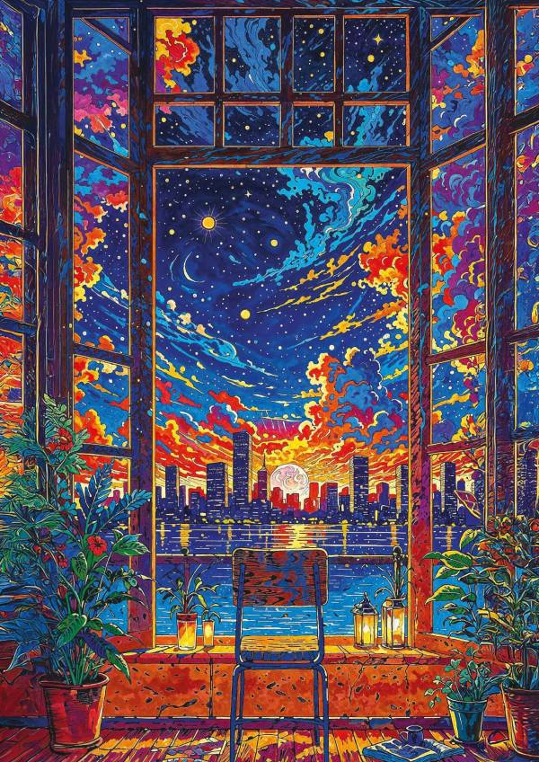 *預購253*土耳其品牌 Art Puzzle / 夢之窗 - WOWO系列 / 1000片 黑咖啡拼圖,拼圖,預購,夢之窗,夢境,窗,都市,城市景觀,城市倒影,宇宙天空,色彩層次,色彩鮮艷,特色,藝術家,藝術,主題,1000片,ArtPuzzle,土耳其品牌