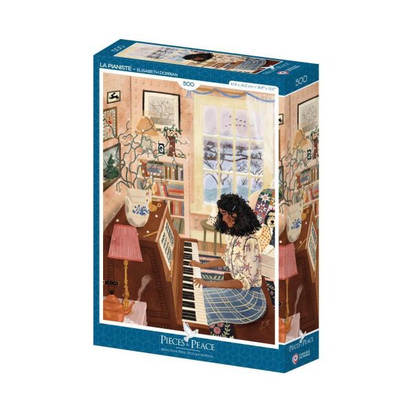 預購275*法國品牌 Pieces & Peace / 鋼琴家 / 500片 黑咖啡拼圖,拼圖,預購,預購,鋼琴家,音樂,時光,溫馨,冬天,節慶氛圍,雪景,燈光,情感,色彩,細節豐富,特色,藝術家,藝術,主題,500片,PiecesPeace,法國品牌