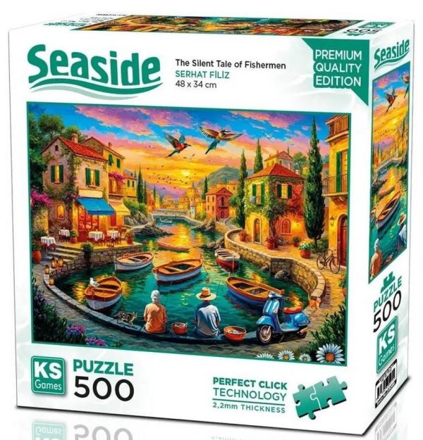 *預購244*土耳其品牌 KS Games / 寂靜時刻 / 500片 黑咖啡拼圖,拼圖,預購,寧靜時刻,寧靜,時刻,釣魚,湖畔,街景,船,美麗,浪漫,旅行,特色,藝術家,藝術,主題,1000片,KS Gamesi,土耳其品牌