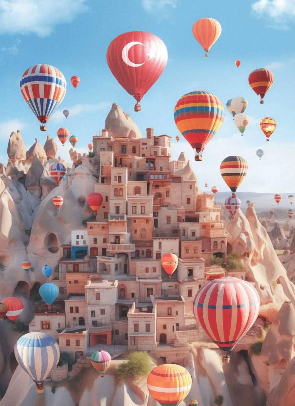 *預購200*土耳其品牌 Anatolian / 卡帕多奇亞 / 1000片 黑咖啡拼圖,拼圖,預購,卡帕多奇亞,土耳其,熱氣球,地標,建築,城市,世界,特色,藝術家,藝術,主題,1000片,Anatolian,土耳其品牌