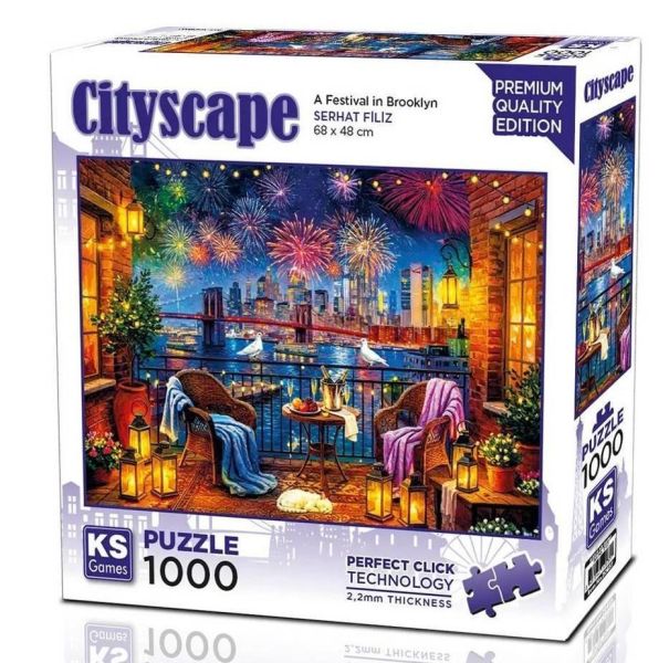 *預購244*土耳其品牌 KS Games / 布魯克林嘉年華 / 1000片 黑咖啡拼圖,拼圖,預購,布魯克林嘉年華,布魯克林,嘉年華,美國,煙火,陽台,溫馨,夜晚,旅行,特色,藝術家,藝術,主題,1000片,KS Gamesi,土耳其品牌