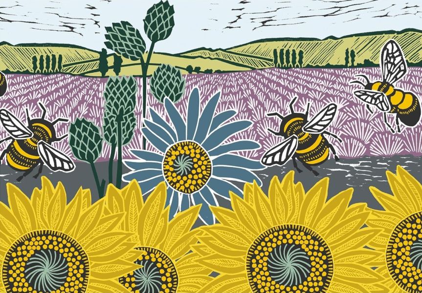 #9折盒損# 英國品牌 Flame Tree / Sunflower Fields - 向日葵花田 / 1000片 黑咖啡拼圖,拼圖,現貨,向日葵花田,向日葵,花田,小蜜蜂,季節,線條,田野,生命力,自然,田野,特色,藝術家,藝術,主題,1000片,Flame Tree,英國品牌