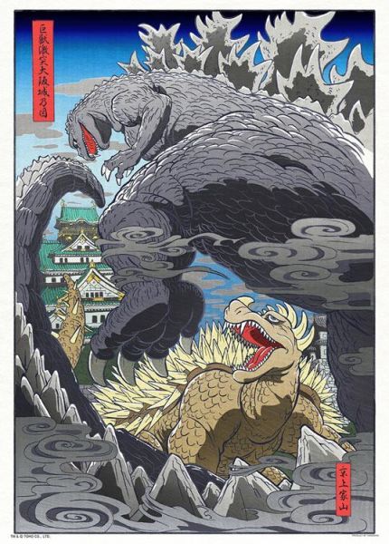 *預購259*日本品牌 Yanoman / 大阪城巨獸大戰 - 哥吉拉 / 500片 黑咖啡拼圖,拼圖,預購,大阪城巨獸大戰,哥吉拉,插畫,現代浮世繪風格,電影,動畫,禮物,特色,藝術家,藝術,主題,500片,Yanoman,日本品牌