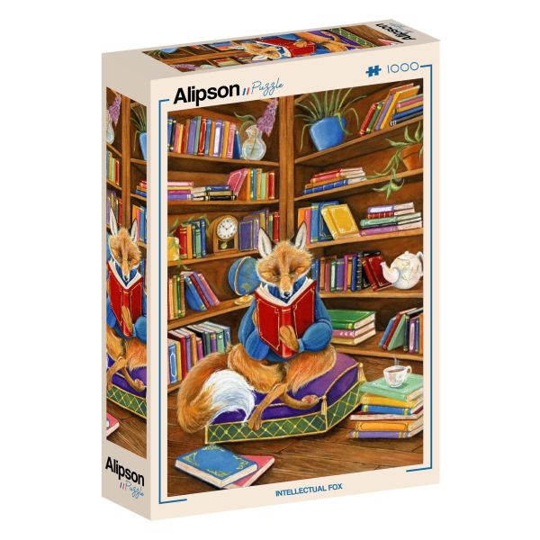 *預購258*法國品牌 Alipson / 聰明的狐狸 / 1000片 黑咖啡拼圖,拼圖,預購,聰明的狐狸,聰明,狐狸,書籍,氛圍,溫馨,細節,書房,多彩,溫度,特色,藝術家,藝術,主題,1000片,Alipson,法國品牌