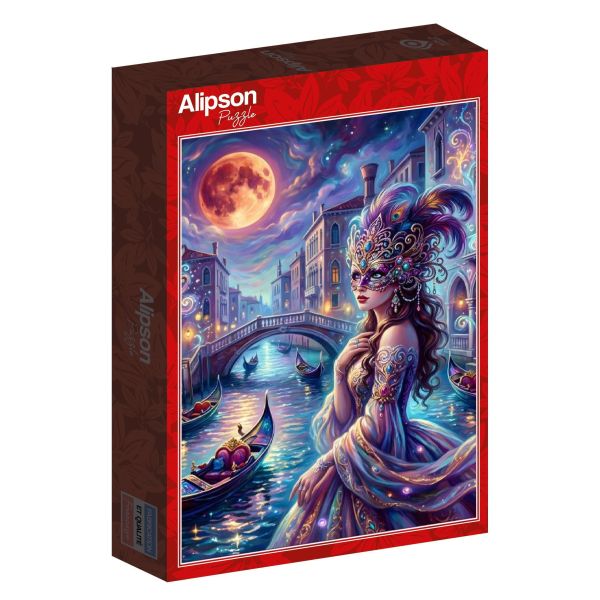 *預購247*法國品牌 Alipson / 魔幻威尼斯 / 1000片 黑咖啡拼圖,拼圖,預購,魔幻威尼斯,威尼斯,月光,面具,魔幻,浪漫,華麗,建築,舞會,運河,夜色,情感,特色,藝術家,藝術,主題,1000片,Alipson,法國品牌