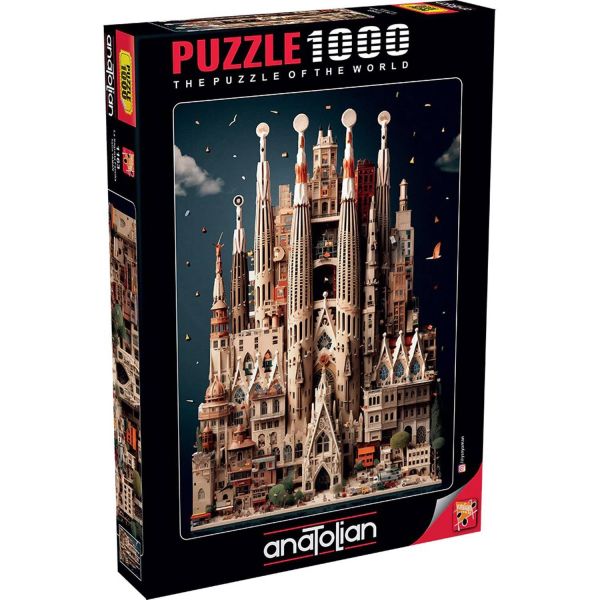 *預購200*土耳其品牌 Anatolian / 聖家堂 / 1000片 黑咖啡拼圖,拼圖,預購,聖家堂,西班牙,城市,世界,特色,藝術家,藝術,主題,1000片,Anatolian,土耳其品牌