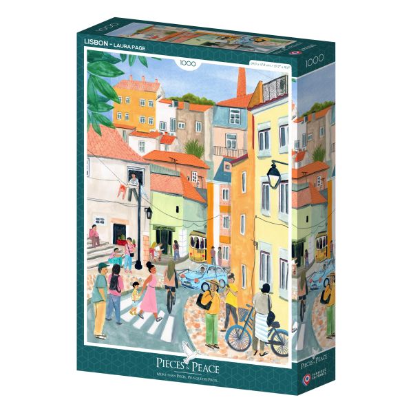 *預購257*法國品牌 Pieces & Peace / 里斯本 - 葡萄牙 / 1000片 黑咖啡拼圖,拼圖,預購,里斯本,葡萄牙,城市街景,溫度,色彩,建築,電車,城市,地標,浪漫,旅行,特色,藝術家,藝術,主題,1000片,PiecesPeace,法國品牌