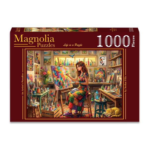 *預購261*土耳其品牌 Magnolia / 藝術家的天堂 / 1000片 黑咖啡拼圖,拼圖,預購,藝術家的天堂,天堂,顏料,色彩,創作,特色,藝術家,藝術,主題,1000片,Magnolia,土耳其品牌