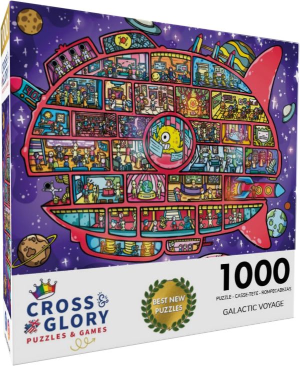 *預購207*美國品牌 Cross & Glory / 銀河之旅 / 1000片 黑咖啡拼圖,拼圖,預購,銀河之旅,銀河,太空冒險,機器人,神秘感,宇宙,創造力,想像力,太空船,幽默,多彩,特色,藝術家,藝術,主題,1000片,Cross & Glory,美國品牌