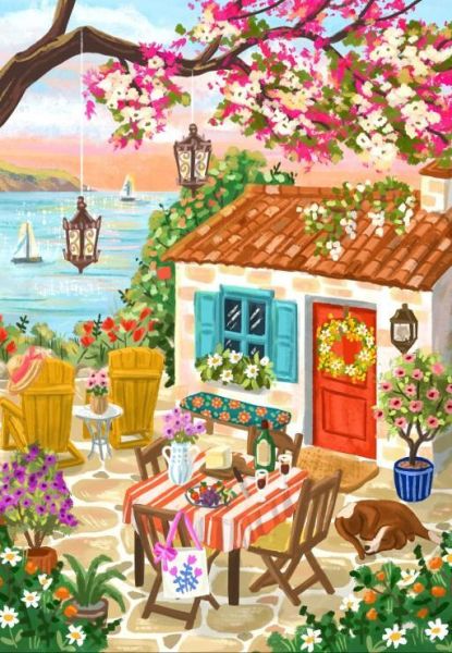 *預購245*法國品牌 Pieces & Peace / 海景渡假屋 / 1000片 黑咖啡拼圖,拼圖,預購,海景渡假屋,海景,渡假屋,愜意,小屋,可愛,旅行,浪漫,特色,藝術家,藝術,主題,1000片, Pieces & Peace,法國品牌