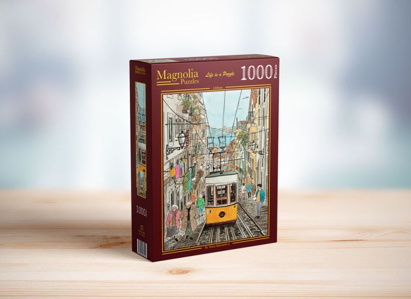 *預購208*土耳其品牌 Magnolia / 里斯本 / 1000片 黑咖啡拼圖,拼圖,預購,里斯本,葡萄牙,城市,黃色電車,異國風情,街景,生活,探索,旅行,懷舊風,美麗,特色,藝術家,藝術,主題,1000片,Magnolia,土耳其品牌