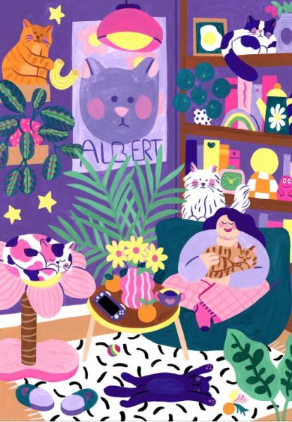 *預購210*法國品牌 Pieces & Peace / 愛貓者 / 1000片 黑咖啡拼圖,拼圖,預購,愛貓者,貓,幽默感,舒適空間,色彩豐富,樂趣,可愛,陪伴,角落,特色,藝術家,藝術,主題,1000片,PiecesPeace,法國品牌