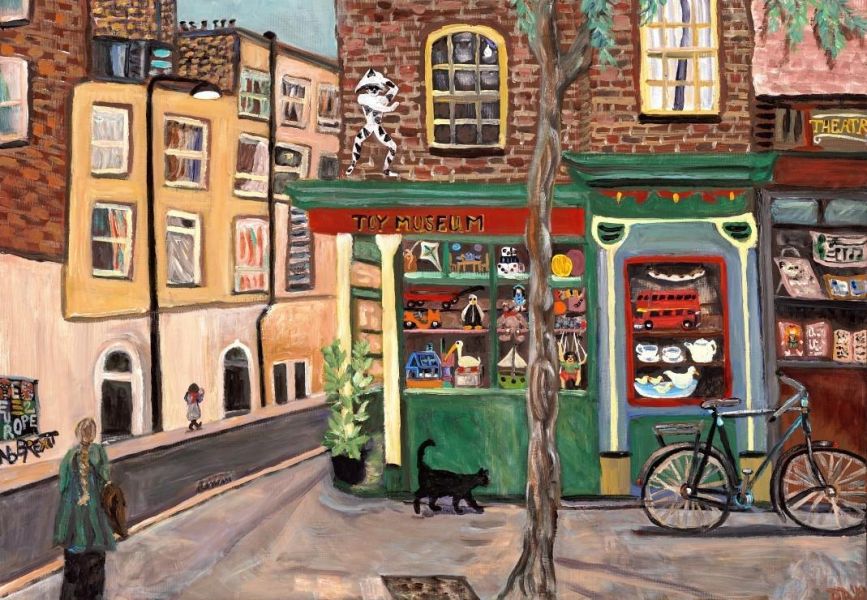 #現貨# 法國品牌 Grafika / Toy Museum - 玩具博物館 / 1000片 黑咖啡拼圖,拼圖,現貨,玩具博物館,博物館,玩具,童趣,城市懷舊,街角生活,色彩鮮明X街景,細節豐富,可愛,藝術風格,特色,藝術家,藝術,主題,1000片,Grafika,法國品牌