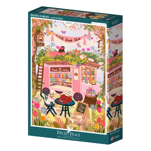 *預購257*法國品牌 Pieces & Peace / 書籍旅程 / 1000片 黑咖啡拼圖,拼圖,預購,書籍旅程,書籍,旅程,旅行,書屋,貓咪,商店,可愛,童趣,動物陪伴,溫馨,特色,藝術家,藝術,主題,1000片,PiecesPeace,法國品牌