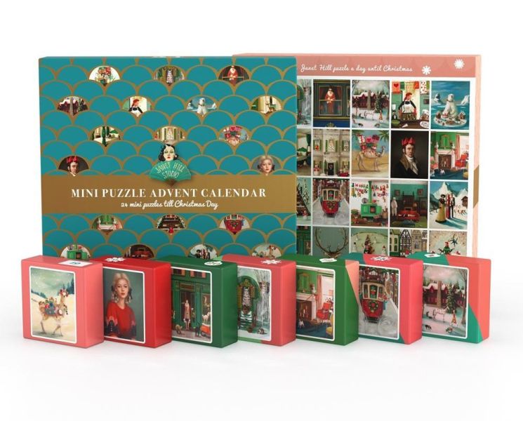 預購280*美國品牌 NYCP / Janet Hill 耶誕節倒數日曆 / 100片*24盒 黑咖啡拼圖,拼圖,預購,JanetHill耶誕節倒數日曆,耶誕節,日曆拼圖,節慶,溫馨,節日,時光,驚喜,樂趣,魅力,節日倒數,溫馨,氣氛,色彩,細節豐富,特色,藝術家,藝術,主題,2400片,NYCP,美國品牌