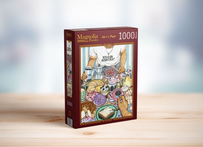 *預購208*土耳其品牌 Magnolia / 親愛的 / 1000片 黑咖啡拼圖,拼圖,預購,親愛的,早餐,時刻,幸福,美味食物,溫馨,美好,時光,多彩,特色,藝術家,藝術,主題,1000片,Magnolia,土耳其品牌