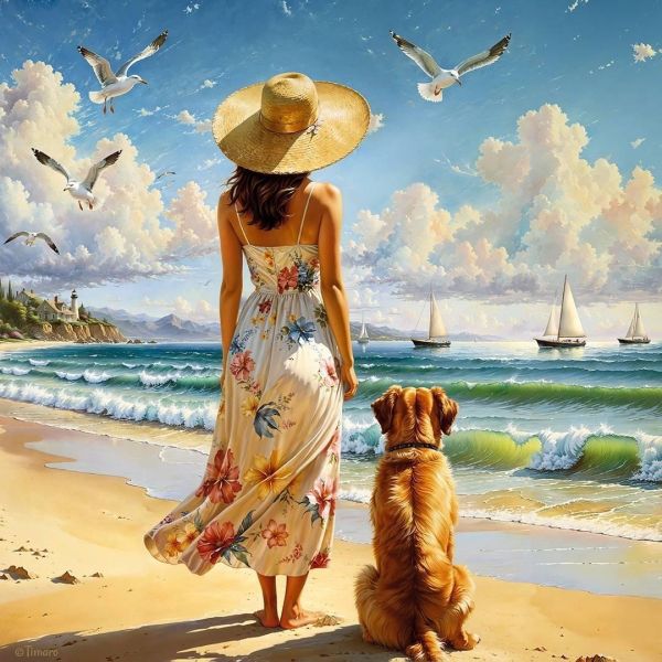 *預購243*波蘭品牌 Cherry Pazzi / 藍色地平線 / 1000片 黑咖啡拼圖,拼圖,預購,藍色地平線,藍色,地平線,海灘,海,狗狗,陪伴,船,海鳥,旅行,美麗,特色,藝術家,藝術,主題,1000片,Cherry Pazzi,波蘭品牌