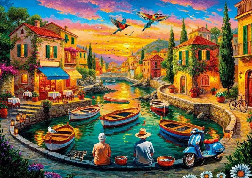 *預購244*土耳其品牌 KS Games / 寂靜時刻 / 500片 黑咖啡拼圖,拼圖,預購,寧靜時刻,寧靜,時刻,釣魚,湖畔,街景,船,美麗,浪漫,旅行,特色,藝術家,藝術,主題,1000片,KS Gamesi,土耳其品牌