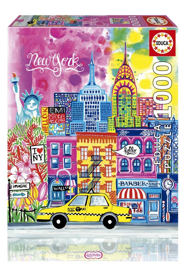 *預購250*西班牙品牌 Educa / 紐約 / 1000片 黑咖啡拼圖,拼圖,預購,紐約,美國,自由女神像,帝國大廈,黃色計程車,文化,歡樂,色彩,生活,美麗,建築,城市景觀,地標,旅行,特色,藝術家,藝術,主題,1000片,Educa,西班牙品牌