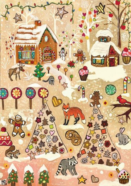 #現貨# 土耳其品牌 Magnolia / Gingerbread Wonderland - 薑餅仙境 / 1000片 黑咖啡拼圖,拼圖,現貨,薑餅仙境,薑餅屋,仙境,可愛,節日,布置,糖果,小動物,村莊,冬季,溫馨,歡樂,特色,藝術家,藝術,主題,1000片,Magnolia,土耳其品牌