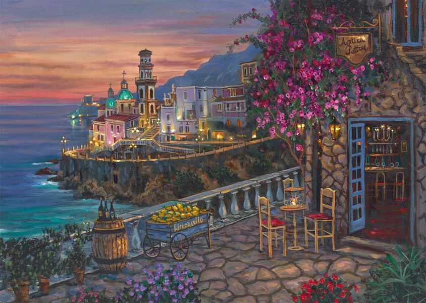 *預購246*德國品牌 Schmidt / 阿特拉尼檸檬酒 / 1000片 黑咖啡拼圖,拼圖,預購,阿特拉尼檸檬酒,檸檬小車,餐廳,建築,悠閒,地中海文化,美麗,浪漫,旅行,特色,藝術家,藝術,主題,1000片,Schmidt,德國品牌