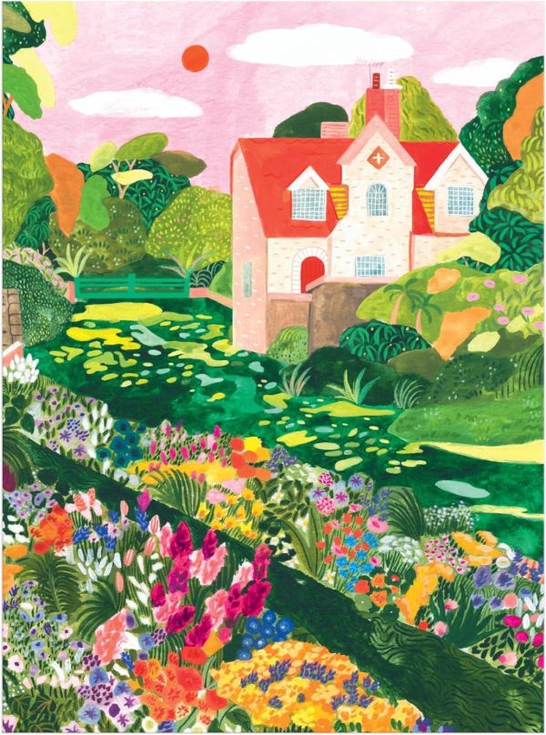 *預購251*美國品牌 Galison / 盛開的草地 / 1000片 黑咖啡拼圖,拼圖,預購,盛開的草地,盛開,草地,生機盎然,野花,青草,大自然,色彩,美麗,特色,藝術家,藝術,主題,1000片,Galison,美國品牌