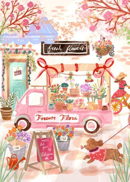 *預購210*法國品牌 Pieces & Peace / 花車 / 500片 黑咖啡拼圖,拼圖,預購,花車,花,浪漫,都市,春天漫步,街景,小鎮風情,柔和色調,幸福感,美麗,繽紛,特色,藝術家,藝術,主題,500片,PiecesPeace,法國品牌