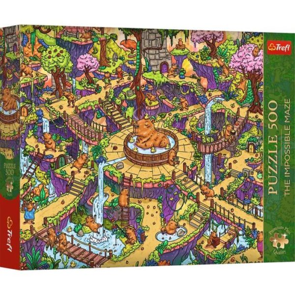 *預購260*波蘭品牌 Trefl / 水豚迷宮 / 500片 黑咖啡拼圖,拼圖,預購,水豚迷宮,水豚,迷宮,細節,探索,角落,色彩,層次豐富,奇幻,趣味,可愛,幽默,色,藝術家,藝術,主題,500片,Trefl,波蘭品牌