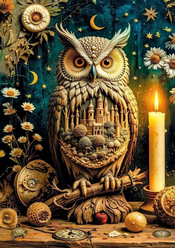 *預購244*土耳其品牌 KS Games / 貓頭鷹寂靜之城 / 1000片 黑咖啡拼圖,拼圖,預購,貓頭鷹寂靜之城,貓頭鷹,寂靜之城,神秘,夜晚,特色,藝術家,藝術,主題,1000片,KS Gamesi,土耳其品牌