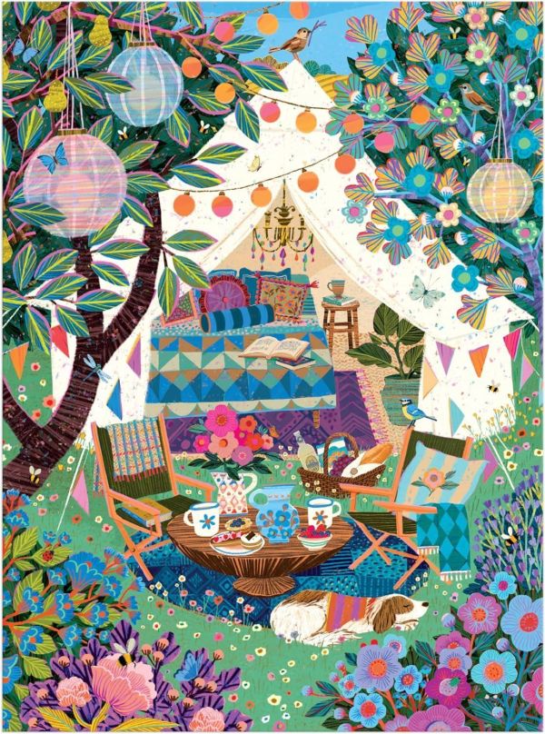 *預購251*美國品牌 Galison / 露營勝地 / 1000片 黑咖啡拼圖,拼圖,預購,露營勝地,露營,豪華,田園,戶外,帳篷,鮮花,植物花朵,大自然,色彩,美麗,特色,藝術家,藝術,主題,1000片,Galison,美國品牌