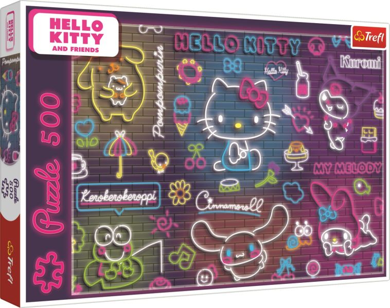 #現貨# 波蘭品牌 Trefl / Neon Hello Kitty - 霓虹燈 凱蒂貓 / 500片 黑咖啡拼圖,拼圖,現貨,霓虹燈Hello Kitty,霓虹燈,Hello Kitty,凱蒂貓,角色,人物,可愛,顏色,三麗鷗,特色,藝術家,藝術,主題,500片,Trefl,波蘭品牌