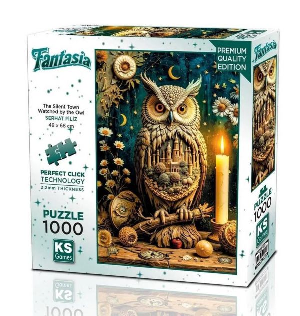 *預購244*土耳其品牌 KS Games / 貓頭鷹寂靜之城 / 1000片 黑咖啡拼圖,拼圖,預購,貓頭鷹寂靜之城,貓頭鷹,寂靜之城,神秘,夜晚,特色,藝術家,藝術,主題,1000片,KS Gamesi,土耳其品牌