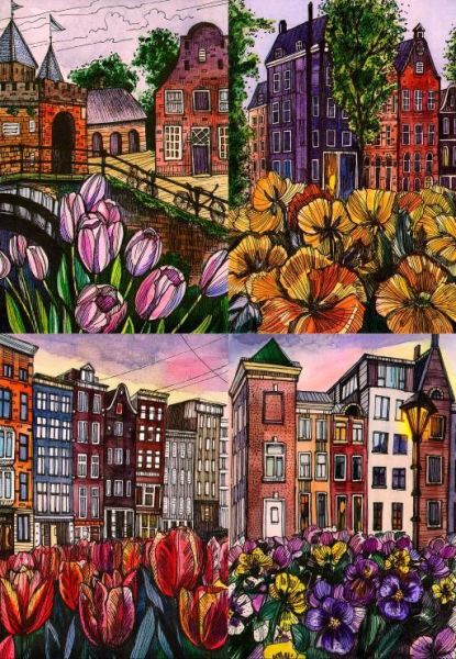*預購252*法國品牌 Grafika / 花朵 / 1000片 黑咖啡拼圖,拼圖,預購,花朵,建築,荷蘭,阿姆斯特丹,花卉景觀,四季風情,色彩鮮豔,特色,藝術家,藝術,主題,1000片,Grafika,法國品牌