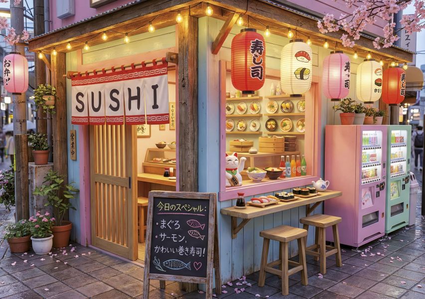 *預購250*西班牙品牌 Educa / 可愛壽司店 / 1000片 黑咖啡拼圖,拼圖,預購,可愛壽司店,壽司店,壽司,餐廳,日式氛圍,生活感,美食細節,文化,溫度,旅行,可愛,特色,藝術家,藝術,主題,1000片,Educa,西班牙品牌