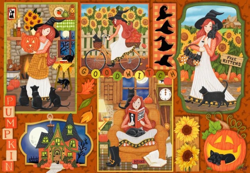 預購275*法國品牌 Pieces & Peace / 萬聖節的朋友們 / 1000片 黑咖啡拼圖,拼圖,預購,萬聖節的朋友們,萬聖節,朋友們,節慶,秋日,紅髮女巫,氣氛,南瓜,鬼屋,趣味,童趣,魔法,可愛,色彩,細節豐富,特色,藝術家,藝術,主題,1000片,PiecesPeace,法國品牌